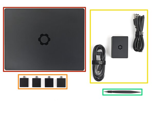 Framework Laptop 13 Pro Pre-Built Edition Quick Start Guide, Unbox your laptop: step 1, image 1 of 2