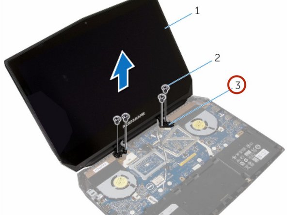Dell Alienware 13 R2 Display Panel Replacement, Remove the Display Cable: crwdns2935265:047crwdnd2935265:02crwdnd2935265:02crwdne2935265:0