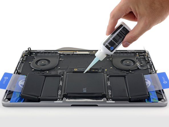 MacBook Pro 13" Touch Bar Late 2016 Battery Replacement, Apply adhesive remover: step 82, image 2 of 3