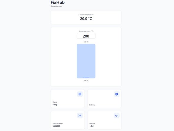 How to Use the FixHub Web Console, Adjust the set temperature: crwdns2935265:05crwdnd2935265:02crwdnd2935265:03crwdne2935265:0