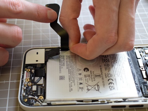 Nothing Phone (2a) Battery Replacement, Pull all stickers surrounding the battery, in order: crwdns2935265:018crwdnd2935265:02crwdnd2935265:03crwdne2935265:0