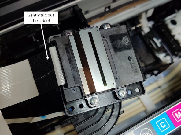 Epson Printer L6170: Accessing Print Head, Error Code 031006, Removing the print head: crwdns2935265:06crwdnd2935265:03crwdnd2935265:03crwdne2935265:0