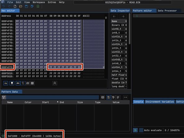 Dell latitude 7420 BIOS Admin Password Reset, Select the EC region and erase it: crwdns2935265:09crwdnd2935265:01crwdnd2935265:03crwdne2935265:0