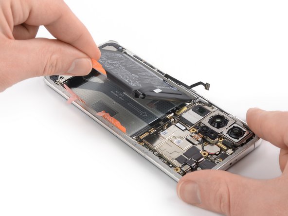 Huawei P40 Pro Screen Replacement, Lift the battery out of its recess: step 21, image 2 of 2