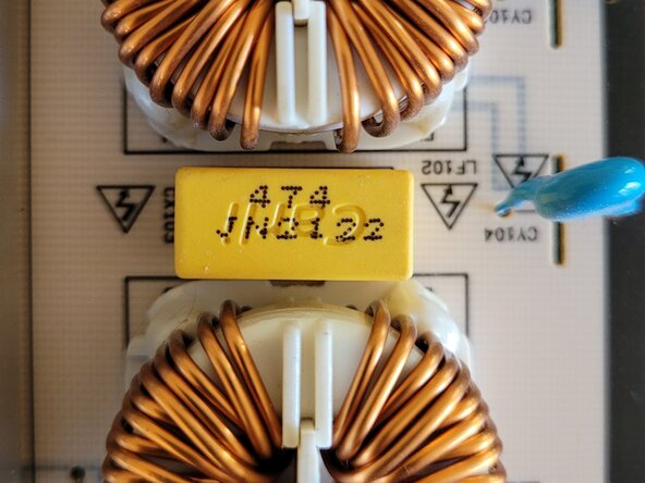LG OLED TV - Power supply board troubleshooting and repair, Check film capacitors: step 6, image 1 of 2