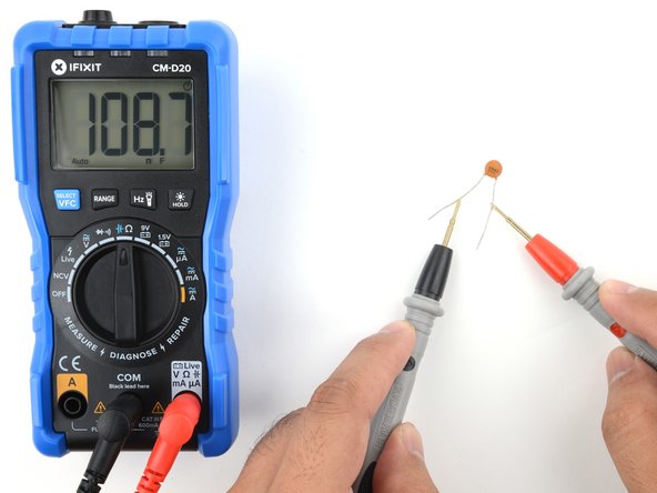 How to Make Advanced Measurements With a Multimeter, How to measure capacitance (small capacitors): crwdns2935265:07crwdnd2935265:03crwdnd2935265:03crwdne2935265:0