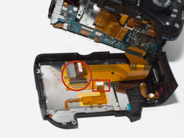 Canon EOS Rebel T2i LCD Screen Replacement, Disconnect the ribbon wires.: step 6, image 1 of 1