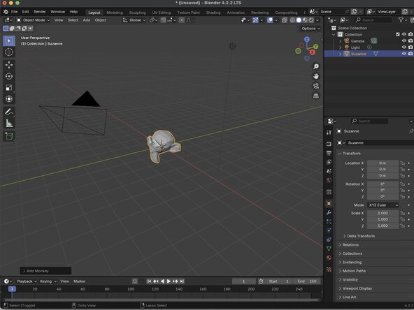 Getting Started with Blender, Adding objects: crwdns2935265:06crwdnd2935265:03crwdnd2935265:03crwdne2935265:0