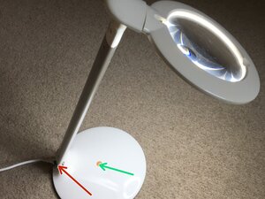 'Daylight' Dimmable Desk LED magnifier Lamp model DEAU25200 Faulty Friction Hinge