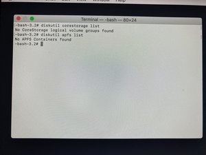 Splitting Fusion no coreStorage or APFS groups found iMac Intel 27 Retina 5k Display iFixit