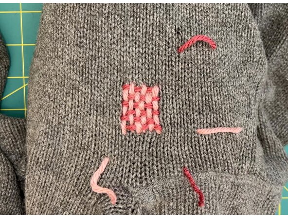 Woven Darn a Hole in a Knit, Inspect the darning: crwdns2935265:012crwdnd2935265:02crwdnd2935265:02crwdne2935265:0