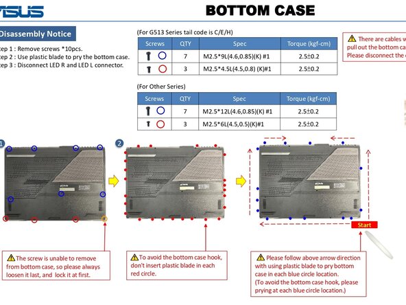 taking the cover off of the ROG Strix G15 (G513), Taking the cover off: crwdns2935265:02crwdnd2935265:01crwdnd2935265:01crwdne2935265:0