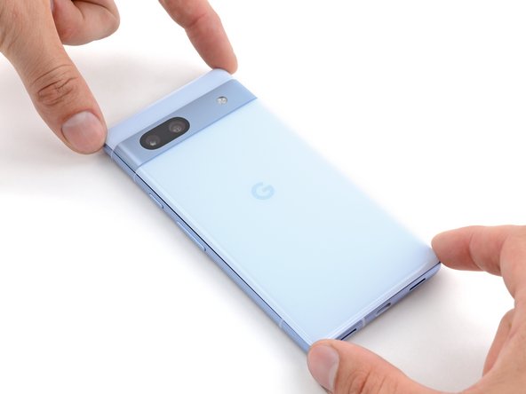 How to Apply Rear Cover Adhesive in Your Google Pixel 7a, Install the rear cover: crwdns2935265:011crwdnd2935265:02crwdnd2935265:03crwdne2935265:0