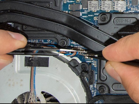 Upgrade the display panel and replace the display cable, Release the fan: crwdns2935265:011crwdnd2935265:02crwdnd2935265:03crwdne2935265:0
