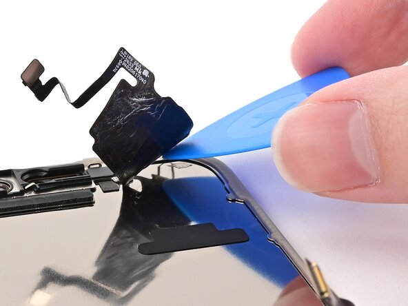 iPhone 16 Pro Max Screen Replacement, Peel up the ambient light sensor cable: 步骤 22 中的图像 3，3
