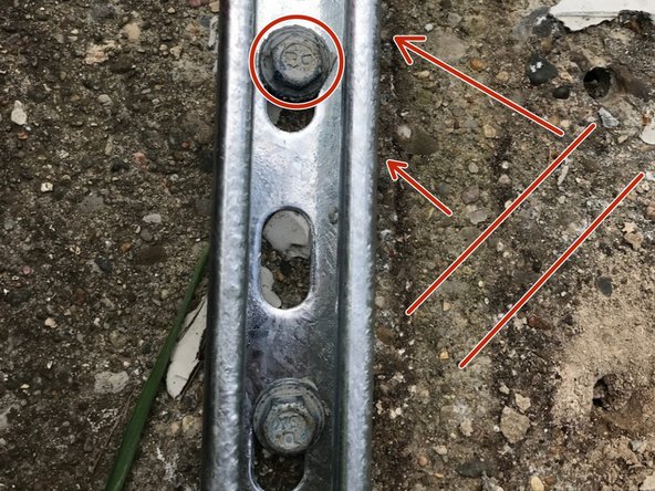 Concrete Drilled Depth Node Installation, straighten node and insert front tapcon: step 5, image 1 of 1