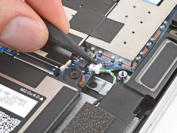 HP EliteBook 845 G9 Left Speaker Replacement, Disconnect the speaker: crwdns2935265:08crwdnd2935265:03crwdnd2935265:03crwdne2935265:0