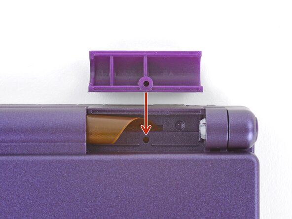 How to Reshell Your Game Boy Advance SP, Put the hinge cover into place: crwdns2935265:048crwdnd2935265:01crwdnd2935265:03crwdne2935265:0