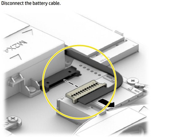 HP OMEN 17-w273nr Battery Replacement/Cleaning Guide, Disconnecting the battery cable: crwdns2935265:06crwdnd2935265:02crwdnd2935265:02crwdne2935265:0