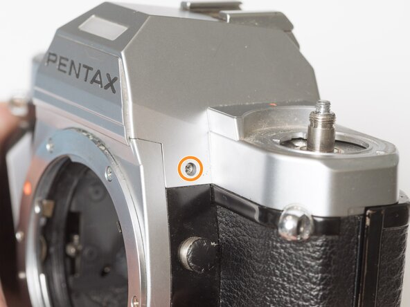 Pentax Super Program Top Cover Removal, Remove top cover screws: crwdns2935265:04crwdnd2935265:03crwdnd2935265:03crwdne2935265:0