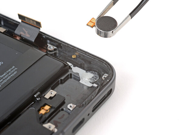 Google Pixel 9a Vibration Motor Replacement, Remove the vibration motor: step 28, image 3 of 3