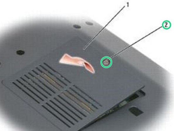 Dell Inspiron 1521 Memory Modules Replacement, Replace the Module Cover: 手順 13、 2の画像 2