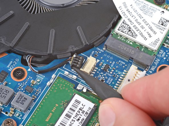 HP EliteBook 845 G7 Fan Replacement, Disconnect the fan cable: crwdns2935265:013crwdnd2935265:03crwdnd2935265:03crwdne2935265:0