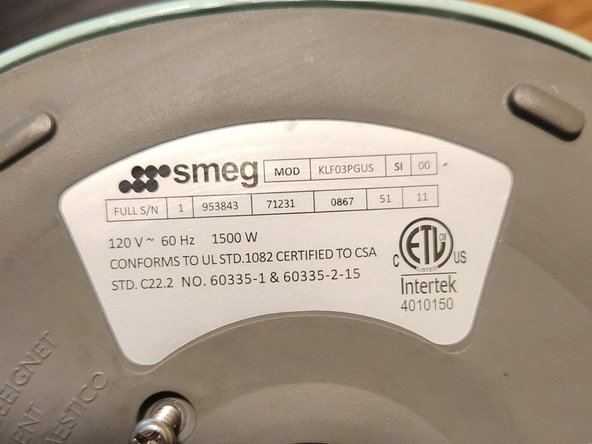 Smeg Kettle temp control jug replacement, Opening Bottom: crwdns2935265:01crwdnd2935265:02crwdnd2935265:02crwdne2935265:0