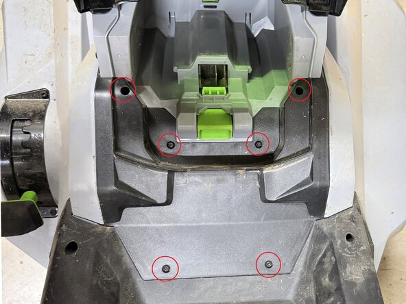 EGO LM2130SP Self-Propelled Unit Replacement, Remove the Rear Cover: crwdns2935265:02crwdnd2935265:01crwdnd2935265:01crwdne2935265:0
