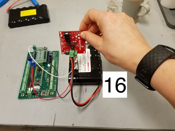 Autosampler Node Wiring  (For Old Version), Reconnect the batteries: шаг 8, изображение 2 из 3