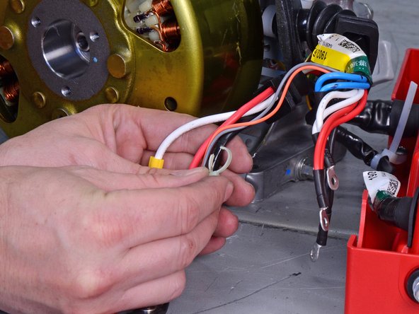 Honda 3000 Watt Generator EB3000CK2A Rotor and Stator Assembly Replacement, Free the stator cables: step 42, image 2 of 2