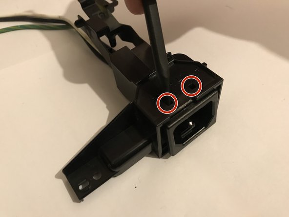 Dell 1350cnw Mains Wiring Harness Replacement, Remove mains plug bracket: stap 0, afbeelding 3 van 3