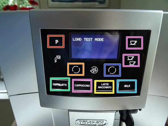 Modo de teste da DeLonghi ESAM 5600, Teste de componentes: passo 3, imagem 1 %32