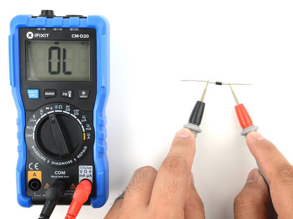How to Make Advanced Measurements With a Multimeter, How to test diodes and LEDs: crwdns2935265:012crwdnd2935265:02crwdnd2935265:03crwdne2935265:0