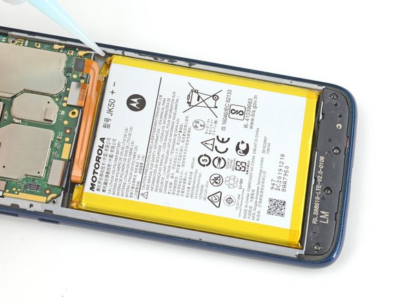 Apply 2-3 drops of high concentration (over 90%) isopropyl alcohol under each corner of the battery and allow it to penetrate for several minutes to help weaken the adhesive.