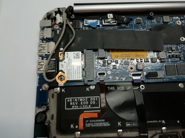 Replacement of the keyboard on a Dell XPS 12 9Q23, Remove the WiFi card: step 21, image 2 of 3