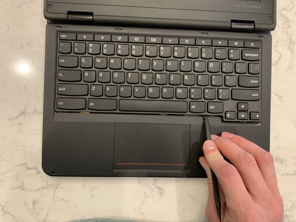 Lenovo 11e ThinkPad Chromebook Write-Protect Screw Removal, Remove the Keyboard: crwdns2935265:03crwdnd2935265:02crwdnd2935265:03crwdne2935265:0