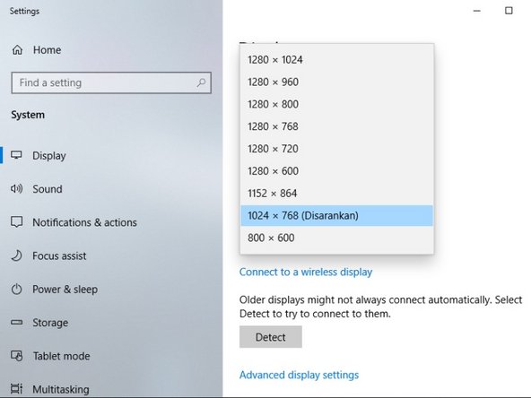 Cara Memperbaiki Akurasi Touch Screen, Memilih Resolusi Layar: 手順 3、 2の画像 2