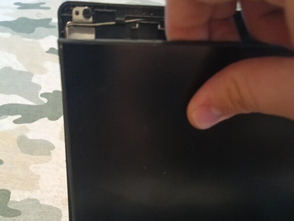 Asus VivoBook 14" E410MA Screen Replacement, Peeling the screen out.: step 4, image 1 of 3