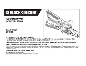 Black & Decker 4.5 Amp 6 in. Alligator Looper Electric Chainsaw - LP1000 