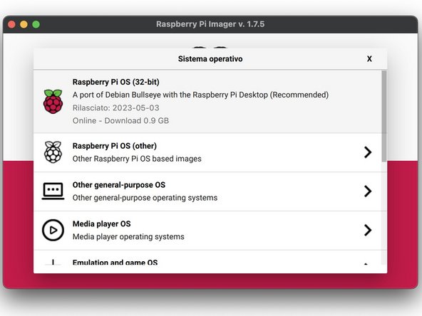 Creating a Bootable SD Card, Select your Operating System: crwdns2935265:03crwdnd2935265:02crwdnd2935265:02crwdne2935265:0