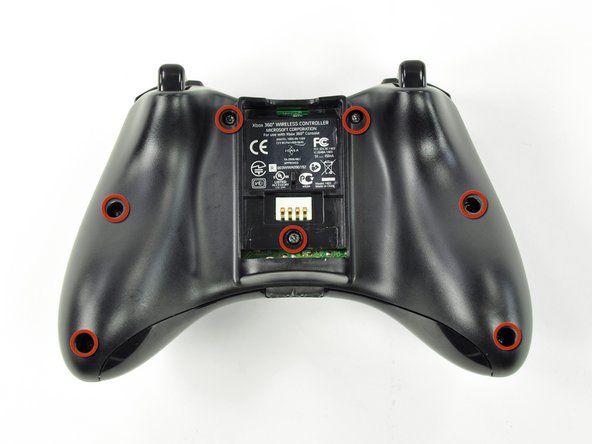 Xbox 360 Wireless Controller battery holder spring Replacement, Back Screws: step 3, image 1 of 1