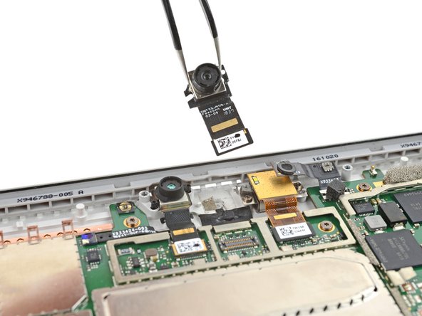Microsoft Surface Pro 4 Front Camera Replacement, Remove the front camera: crwdns2935265:034crwdnd2935265:02crwdnd2935265:02crwdne2935265:0