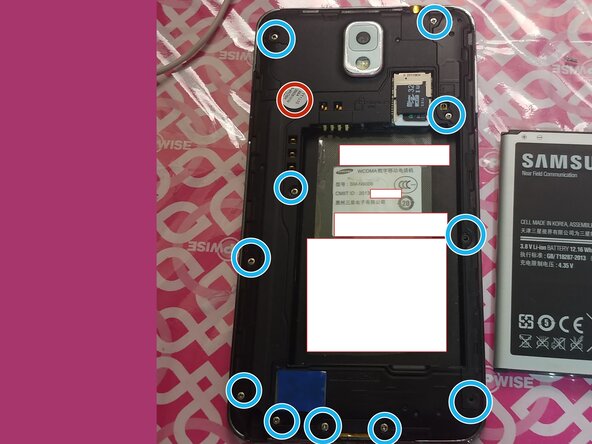 Samsung Galaxy Note 3 Power button + Vibration motor Replacement, Removing the mid-frame: step 3, image 1 of 3