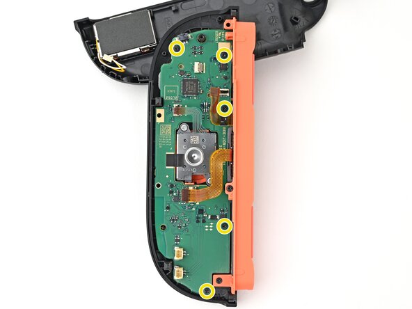 Joy-Con 2 (Right) Joystick Replacement, Remove the board screws: crwdns2935265:023crwdnd2935265:01crwdnd2935265:02crwdne2935265:0