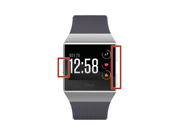 Come riavviare il Fitbit Ionic, Riavvio forzato: passo 1, immagine 1 di 1