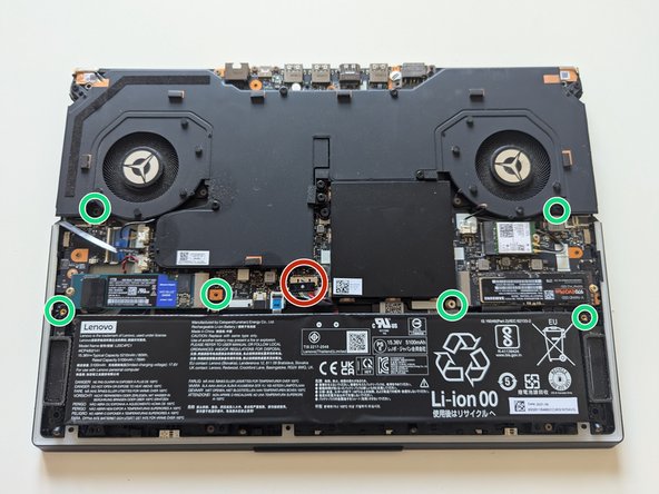 Lenovo Legion 7 16ACHg6 Thermal Paste Replacement, Detach the Battery Cable and the Two SSD Cover Plates: crwdns2935265:04crwdnd2935265:02crwdnd2935265:02crwdne2935265:0