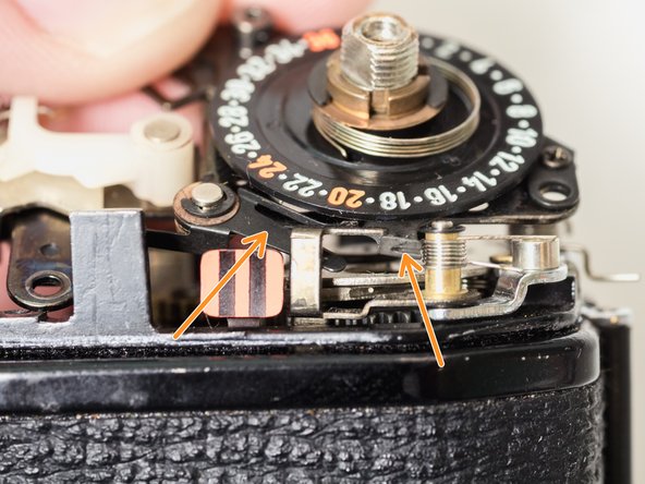 Pentax ME Super Shutter Service, Installation Notes: Frame counter assembly: crwdns2935265:022crwdnd2935265:02crwdnd2935265:03crwdne2935265:0