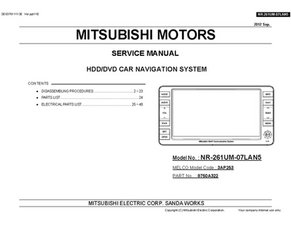 Mitsubishi MMCS NR-261 Series with HDD Repair Help: Learn