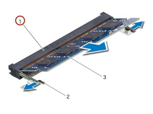 Dell Alienware 14 Memory Module Replacement, Align the Notch: 19 단계, 이미지 2개 중 2개